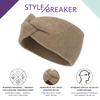 styleBREAKER Women's Fine-Knit Knot Headband, Black view 3