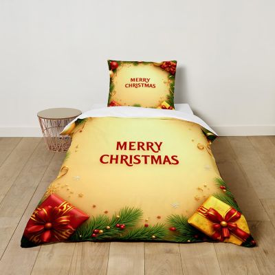 Odot Christmas Toddler Bedding Set for Kids, Microfiber Duvet Cover and Pillowcase, 120 x 150 cm