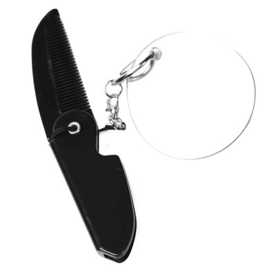 Folding Black Beard Comb with Mirror