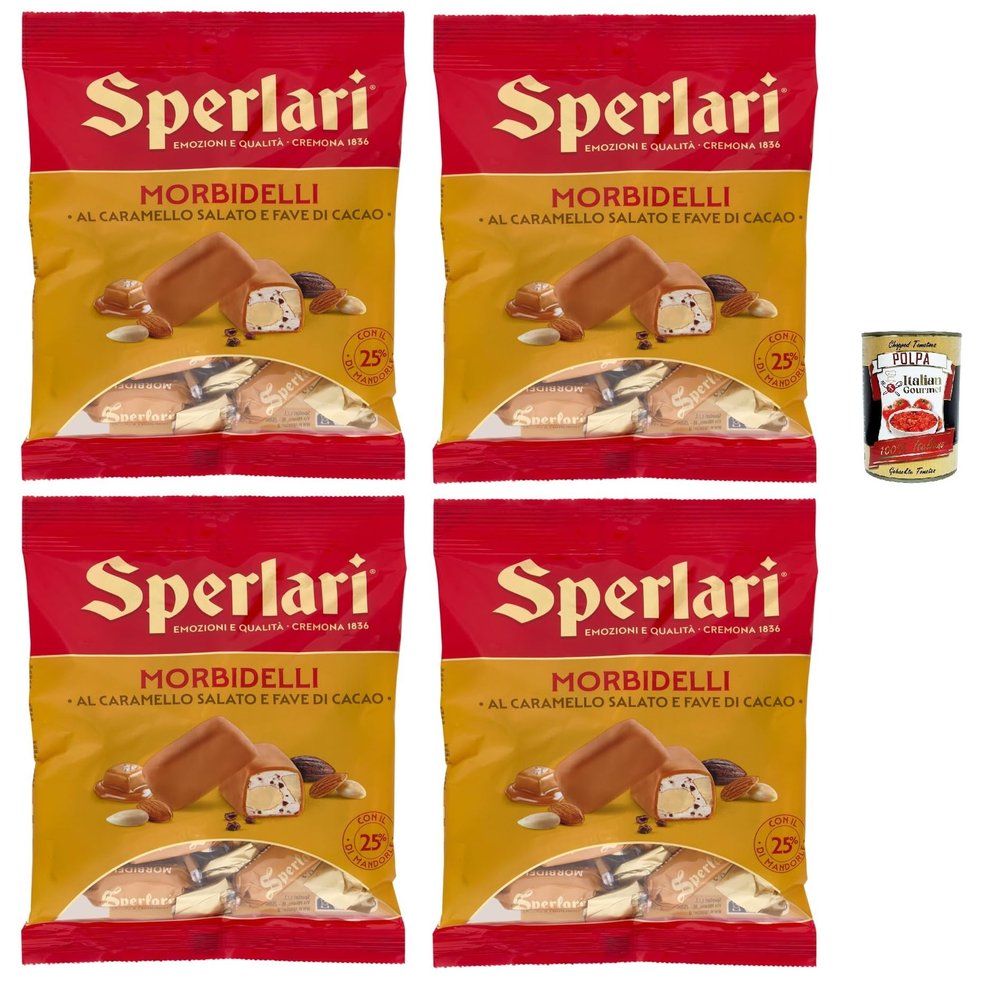 Italian Gourmet Morbidelli Soft Pralines, Salted Caramel & Cocoa, 4 x 4.1 oz