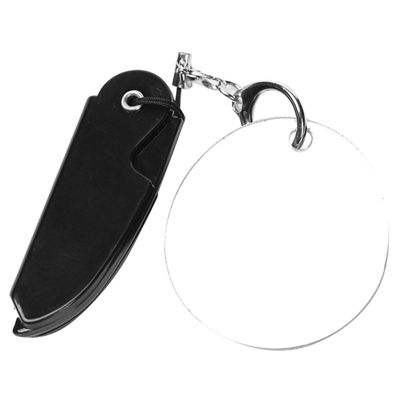 Small Folding Beard Comb with Mirror and Keychain for Men