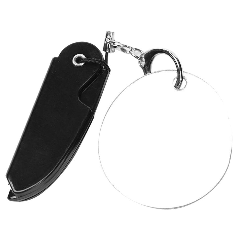 Small Folding Beard Comb with Mirror and Keychain for Men