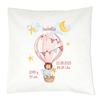 Elefantasie Personalized Birth Pillow with Hot-Air Balloon Motif, Birth Details and Custom Name, Birth Gift (Pink Balloon) view 2