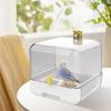 Bird Cage Bath, Transparent Feeding and Bathing Dish for Birds view 3
