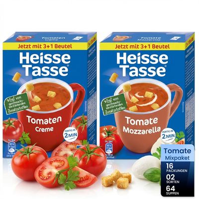 Erasco Heisse Tasse Tomato Variety Pack Soup, 16-Pack