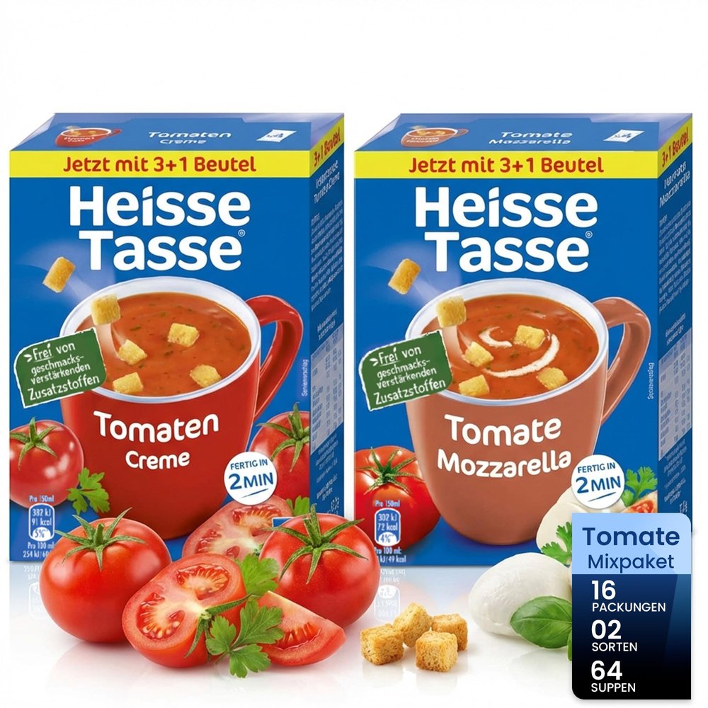 Erasco Heisse Tasse Tomato Variety Pack Soup, 16-Pack
