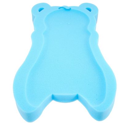 Abaodam Skin-Friendly Sponge Bath Mat, Non-Slip Bath Cushion for Newborns and Toddlers, Ergonomic Blue Bath Support