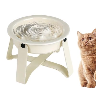 Slow-Feeder Dog Bowl with Ceramic Bowl and Metal Stand