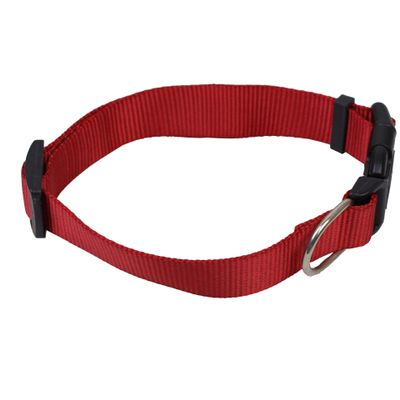 Adjustable Red Nylon Dog Collar for Small and Medium Dogs