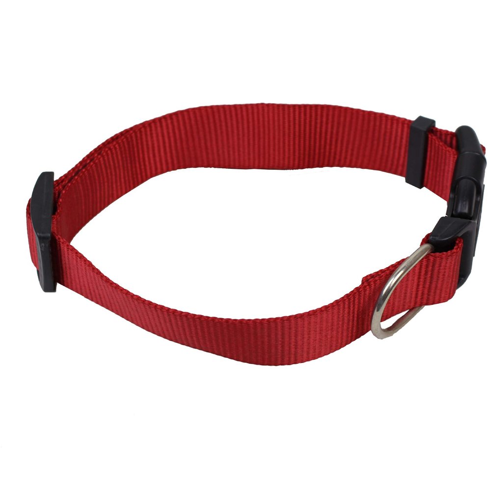 Adjustable Red Nylon Dog Collar for Small and Medium Dogs