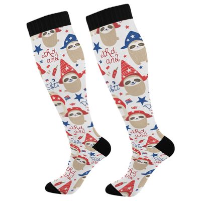 Patriotic Sloth Sport Compression Socks, 1 Pair