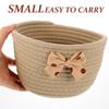 Small Woven Cotton Rope Storage Basket with Bow view 2