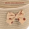 Small Woven Cotton Rope Storage Basket with Bow view 3