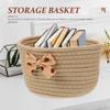 Small Woven Cotton Rope Storage Basket with Bow view 4
