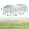 HENGMEI Chicken Coop Run, Galvanized Steel Chicken Cage and Poultry Enclosure, 3 x 6 x 2 m (Dome Roof) view 2