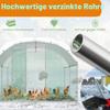 HENGMEI Chicken Coop Run, Galvanized Steel Chicken Cage and Poultry Enclosure, 3 x 6 x 2 m (Dome Roof) view 4