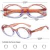 KOOSUFA Women's Round Blue-Light-Blocking Reading Glasses, Gradient Frames, Spring Hinges, 4-Color Set, +3.0 view 3