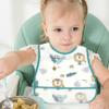 4-Piece Waterproof Baby Bib Set with Cartoon Prints and Pocket view 3