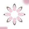 MouyouGlow Short Almond Press-On Nails, Leopard French 3D Bow Design, Pink Y2K view 3