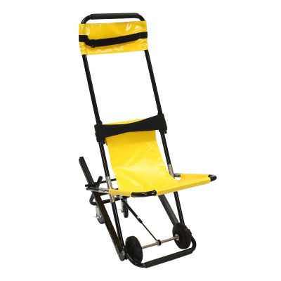 350 lb Manual Lift Stair Chair with 4 Wheels, Folding Emergency Stair-Climbing Wheelchair, Yellow