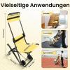 350 lb Manual Lift Stair Chair with 4 Wheels, Folding Emergency Stair-Climbing Wheelchair, Yellow view 2