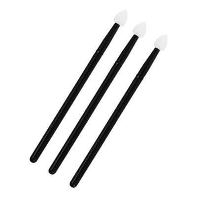 Hohopeti 3-Piece Silicone Eyeshadow Brush Set with Aluminum Handles
