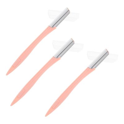 Pink Eyebrow Razors, 3-Piece Set with PP Handles