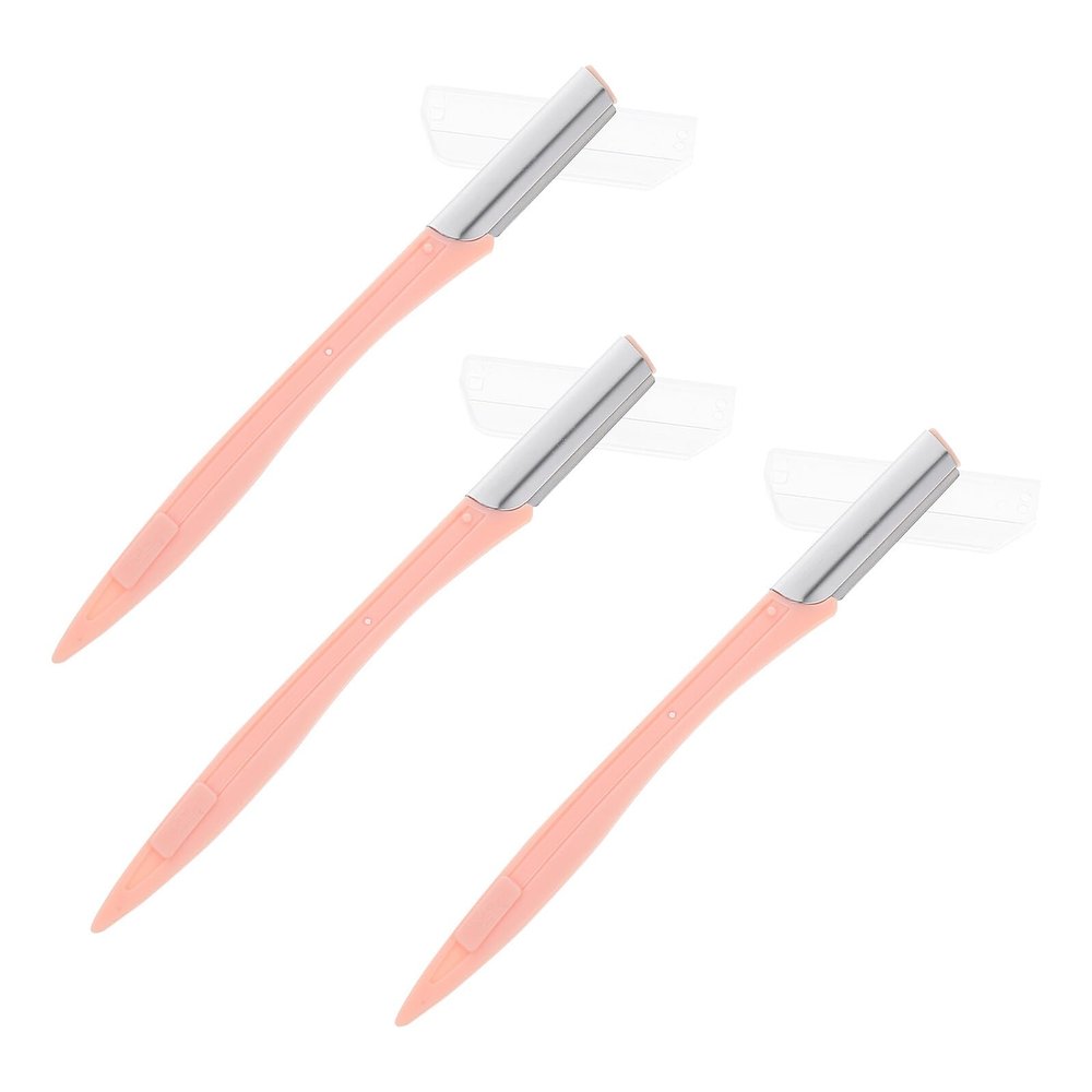 Pink Eyebrow Razors, 3-Piece Set with PP Handles