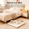 Byzieir Flat Cat Bed - 2 in 1 Washable Closed Nest view 2