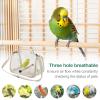 Bird Travel Cage, Lightweight Backpack Carrier for Budgerigars and Cockatiels view 3