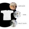 Cabilock Short-Sleeve Hairdressing Cape with Large Pocket, White view 4