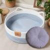 Woven Round Cat Bed with Mat view 2