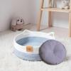 Woven Round Cat Bed with Mat view 3