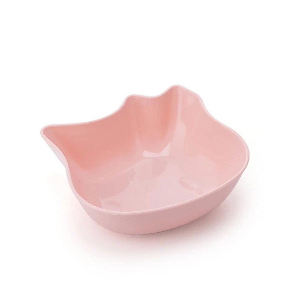 LIXSAZSE ABS Pet Food Bowl, Cute, Washable, Animal-Shaped, Pink