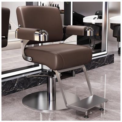 360° Swivel Hydraulic Barber Chair, Brown, B