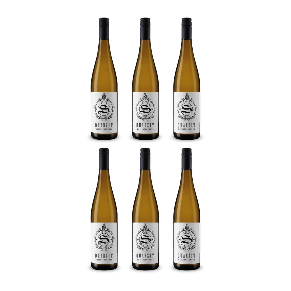 Weinhof Steitz Fritz Quarzit Pinot Blanc Nahe Dry White Wine, Germany, incl. FeinWert E-Book (6 x 0.75 L)