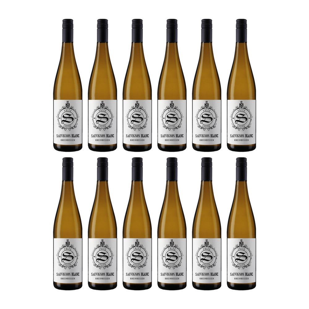 Weinhof Steitz Fritz Sauvignon Blanc Dry Estate Wine, Rheinhessen White Wine, Germany, incl. FeinWert E-Book (12 x 0.75 L)