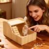 xowwyue Hamster Sand Bath Container, Removable Wooden Container view 2
