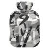 Geometric Number Hot Water Bottle with Soft Cover view 1