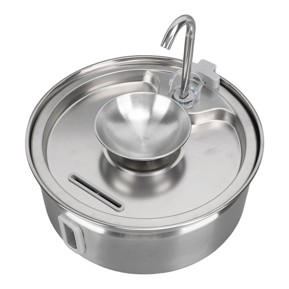 SIXRUN Stainless Steel Cat Water Fountain, 3.2 L, Automatic Circulating Pet Water Dispenser