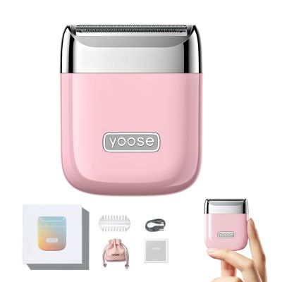 Yoose Mini Women's Electric Shaver for Intimate Areas, Wet & Dry Trimmer, IPX7 Waterproof, USB-C Rechargeable, Pink