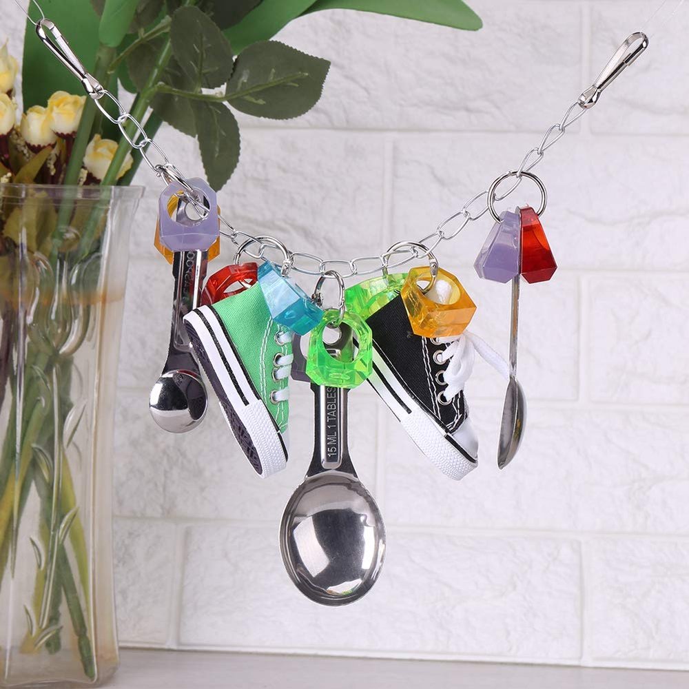 Yctze Colorful Chew Toy for Parrots, Hanging Bird Toy for Play and Training