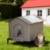 HOHOVYVY Outdoor Winterproof Cat House, Oxford Fabric with Aluminum Foil, 42 x 42 cm view 2