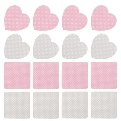 Veemoon Heart-Shaped Cotton Eyelash Cleaning Pads with Adhesive Removal, 4 Boxes