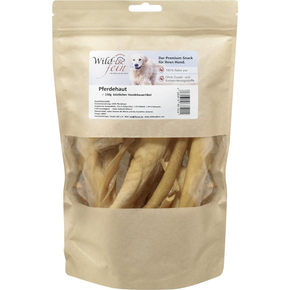 Wild & Fine Horsehide - 150 g - Natural Chew Snack for Dogs