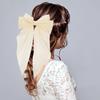 2 Large Hair Clips with Bows, Silk Ribbon, Iron, Christmas Party view 4