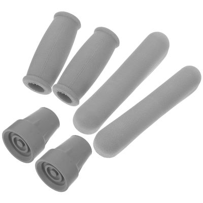 ibasenice 6-Piece Crutch Accessory Set with Non-Slip Rubber Pads and Padded Underarm and Handle Grips