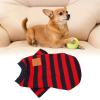 Yctze Cute Striped Pullover T-Shirt for Dogs, Soft, Comfortable, Breathable Two-Leg Pet Clothing in Red and Blue, for Stylish Dogs and Cats (L) view 3