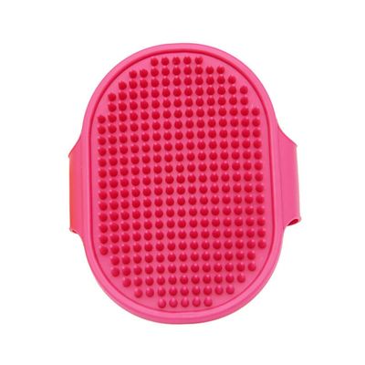 QUXVUIS Pet Dog TPR Grooming Brush with Adjustable Ring, Rose Red, 1 Count