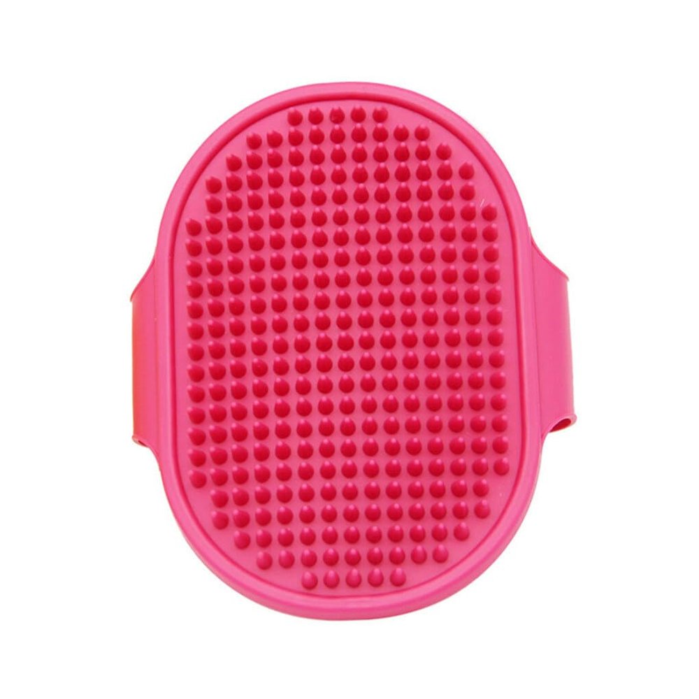 QUXVUIS Pet Dog TPR Grooming Brush with Adjustable Ring, Rose Red, 1 Count